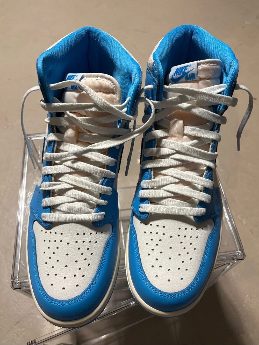 Jordan 1 Retro High OG White and Blue High-Top Sneakers